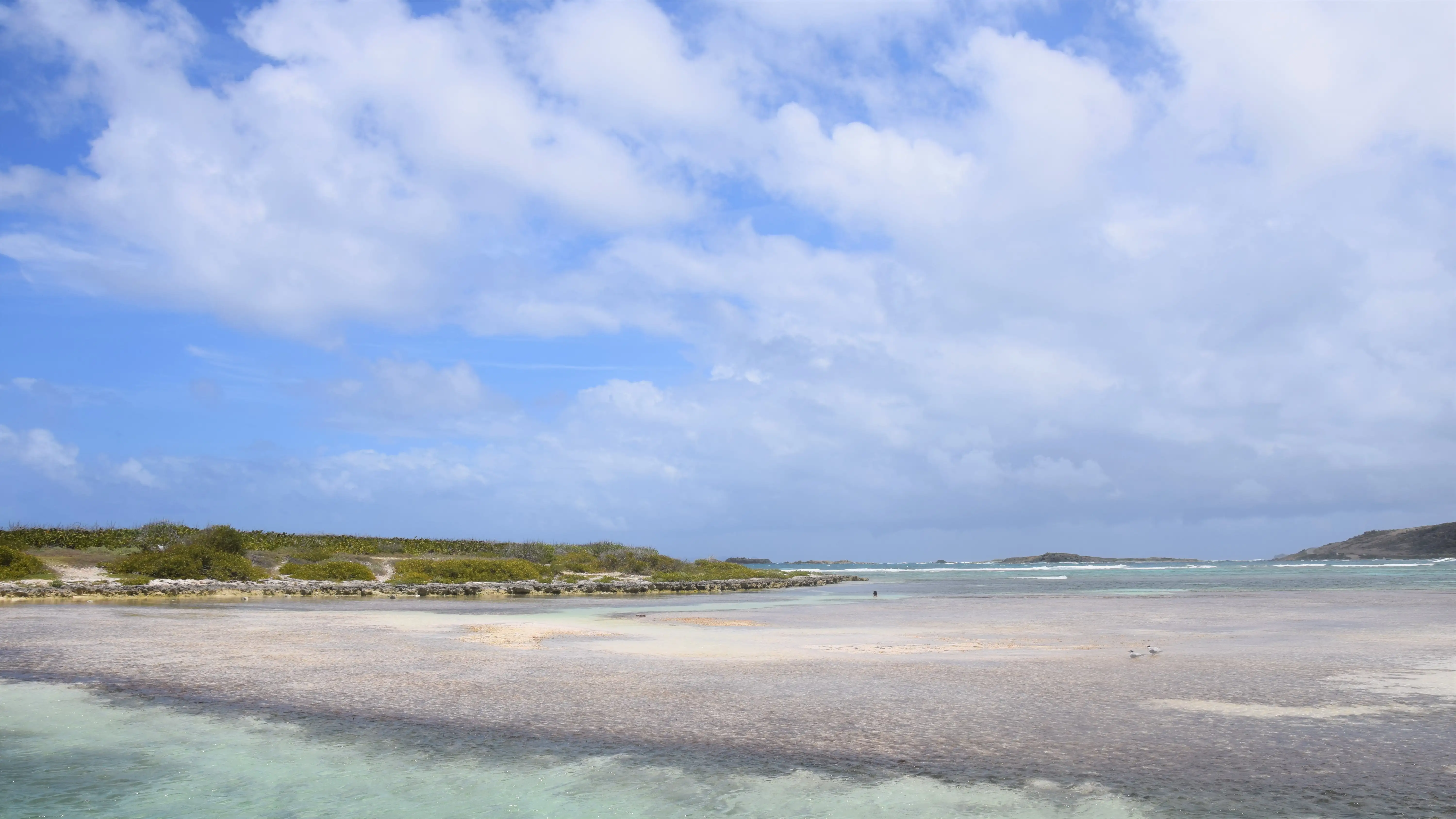 The marine section of the Saint-Martin nature reserve at Galion Bay, shallow protected water inside the reserve boundary
